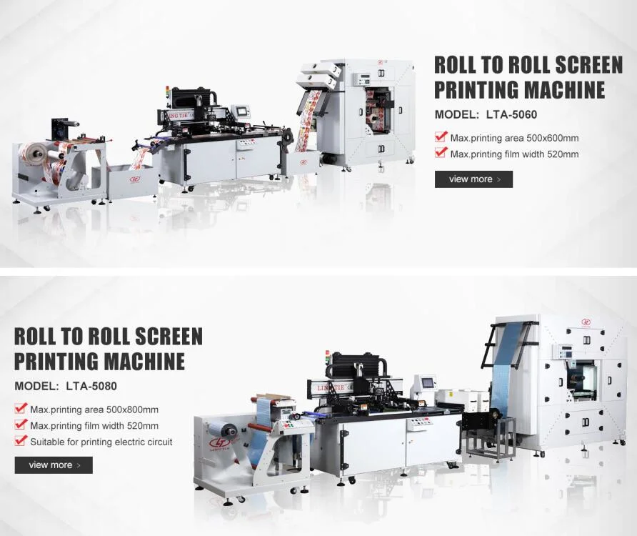 Automatic Roll to Roll Silk Screen Printing Machine for Nameplate Panel, FPC, IMD, Frid, Heat Transfer Label